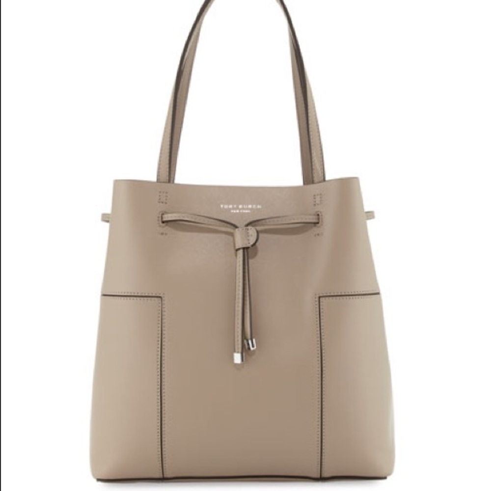 Tory Burch Leather Bucket Tote Bag